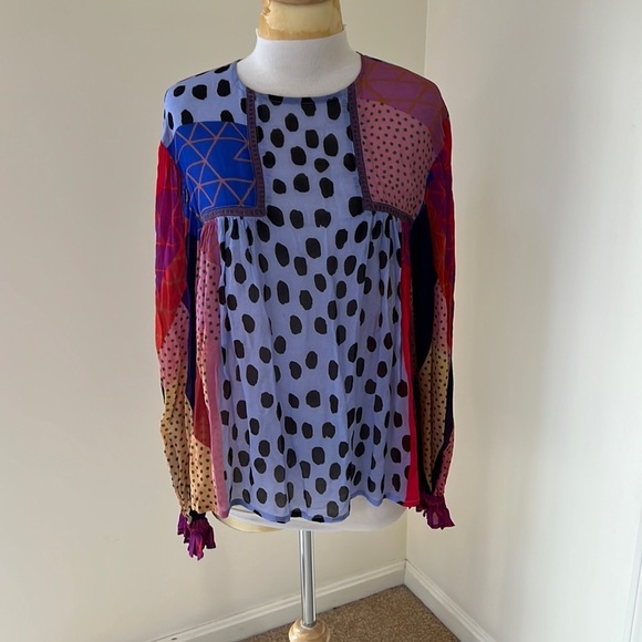 New! Bl^nK London for Anthropologie XS Miranda pesant blouse. - Picture 4 of 13